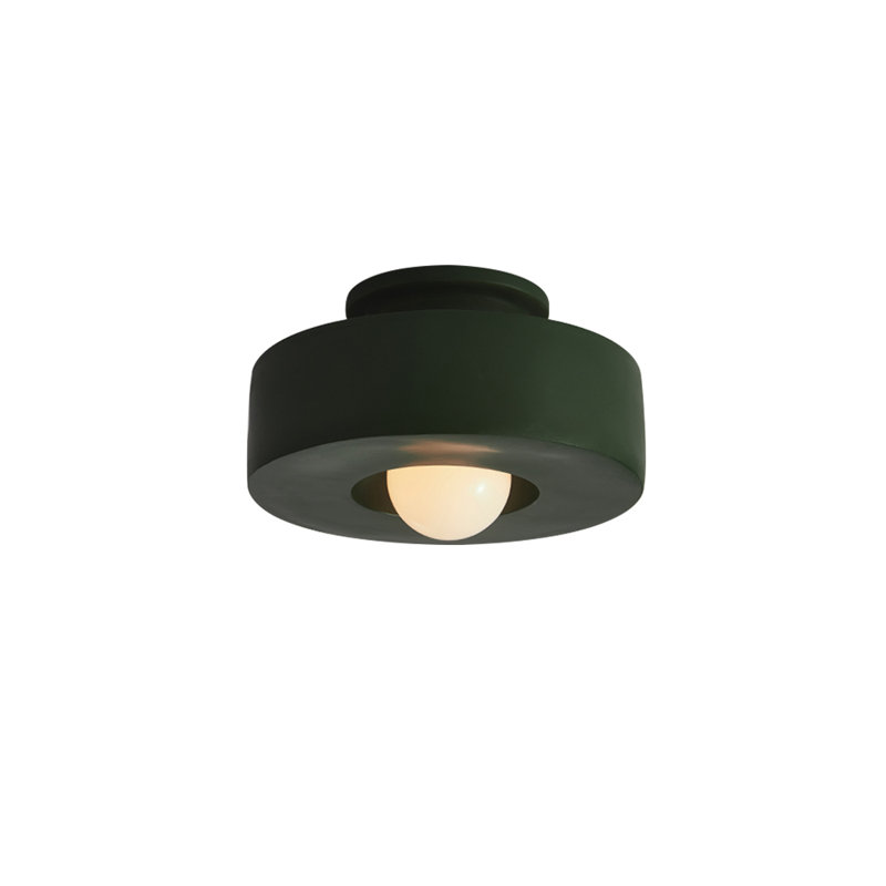 Plafonnier semi-encastré 1 lumière en résine, Vert