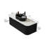 Meuble-lavabo de salle de bain 48 po avec lavabo, meuble-lavabo mural moderne à bords arrondis avec 2 tiroirs, vasque en céramique noire sans robinet, pré-assemblé, couleur noire