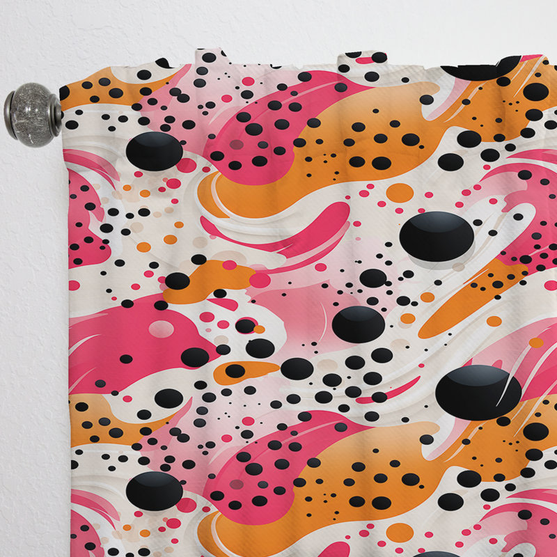 Popart Dynamic Doodle Dots I - Rideau abstrait - Rideau abstrait obscurcissant - 1 panneau, L 52 po x L 63 po