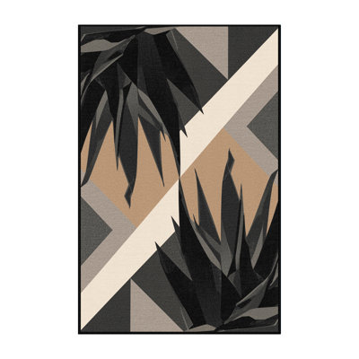 Tapis gris moelleux moelleux à motif géométrique rustique moderne Agave