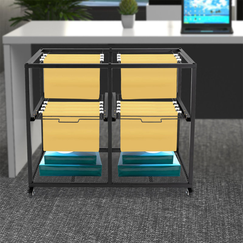 27.6'' H x 32.7'' W File Cart with Wheels