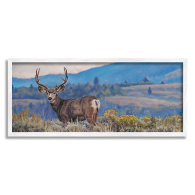 " Elk Wildlife Mountain Landscape " by David Graham Painting Print
