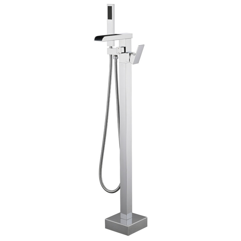 Robinet de baignoire en acier inoxydable avec effet cascade et bec de robinet de salle de bain inverseur