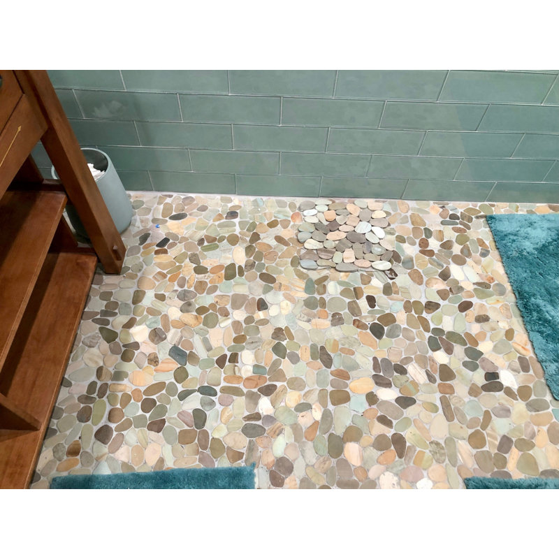 Mélange de mosaïque de galets plats 12 po x 12 po