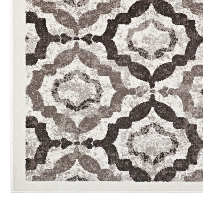 Tapis à motif de treillis marocain Kalinda, Rectangle de 5 pi x 8 pi