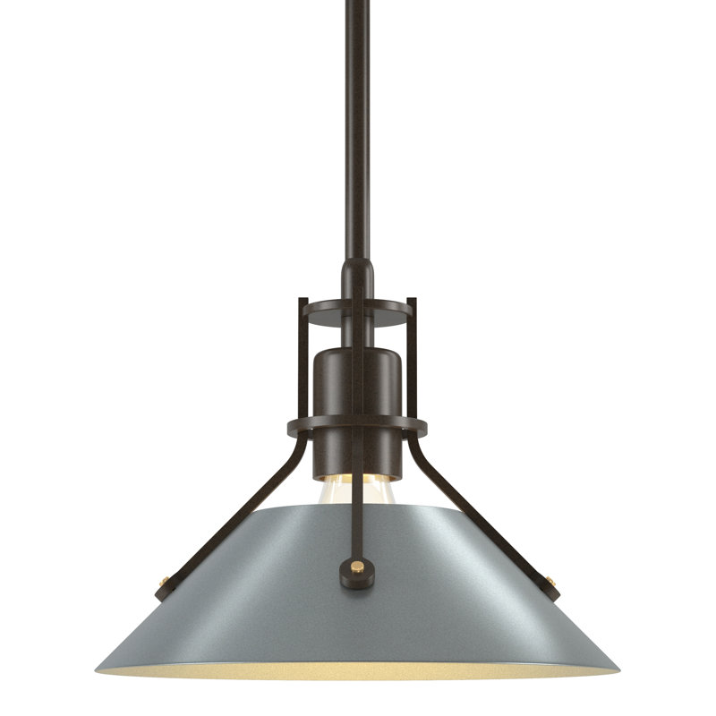 Luminaire suspendu conique à 1 lumière Henry, Bronze, Platine rétro