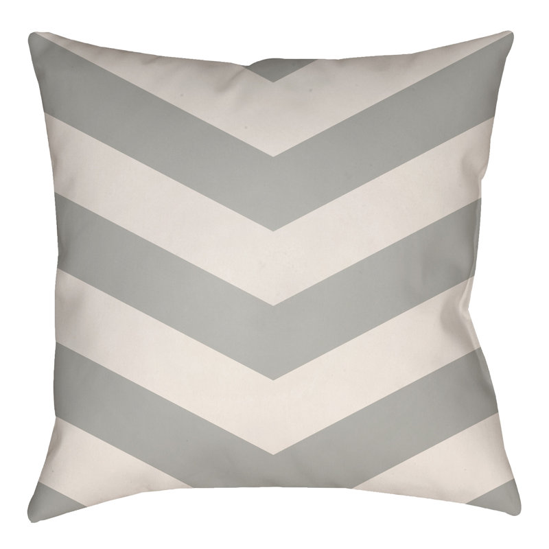 Litchfield Chevon Geometric Outdoor Reversible Throw Pillow, 22"H x 22"W, Navy Blue/Ivory