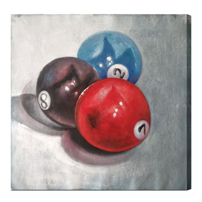 "Pool-Balls" Wrapped Canvas  Oil Painting By RAM Game Room