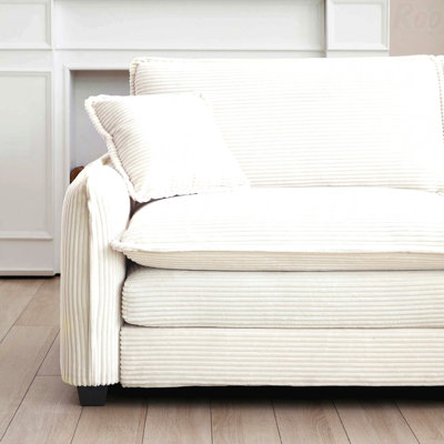 Corduroy Upholstered Ottoman Footstool - Compatible With 2/3/4 Seater Sofas
