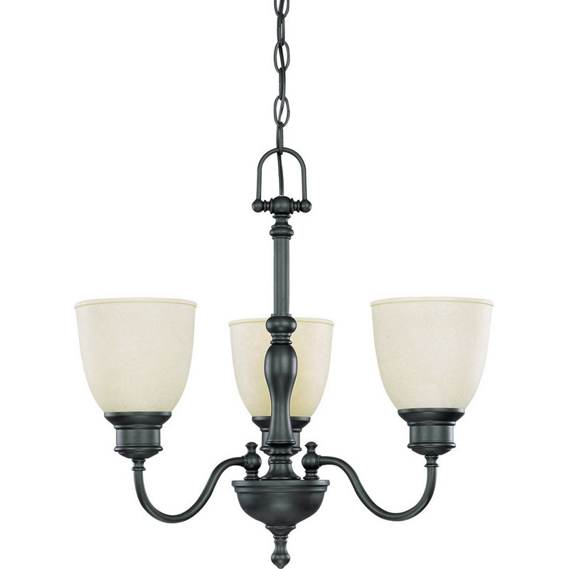Lustre classique/traditionnel ombré 3 lumières Killough, Bronze vieilli