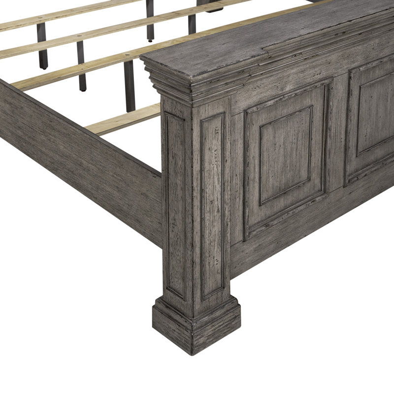 Temple Cloud Standard Panel Bed, King, Gray