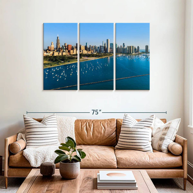 Rorry Monroe Harbor Aerial, 36" H x 57" W