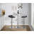 Bistro Contemporary Adjustable Round Bar Table In Silver By