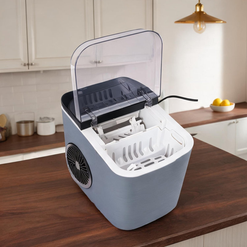 Machine à glaçons portable pour la cuisine, plastique gris ardoise, 9 cubes en 6 minutes, 26 livres par jour, autonettoyante