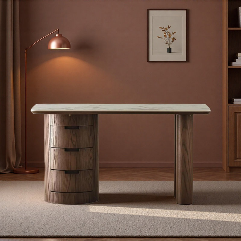 Bureau d'écriture à 4 tiroirs Retro, H 29,92 po x l 62,99 po x P 23,62 po
