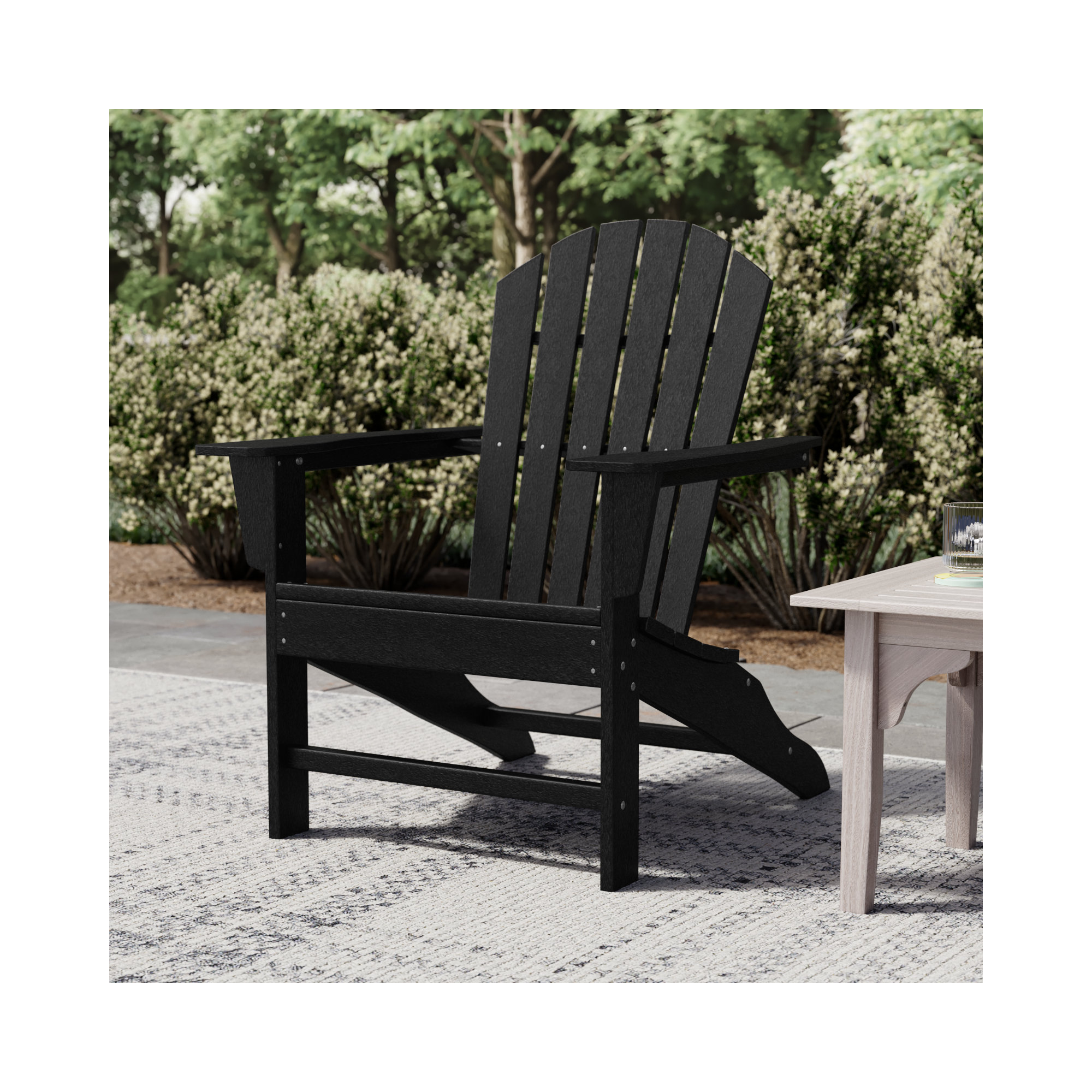 POLYWOOD South Beach Outdoor Adirondack Chair, Black