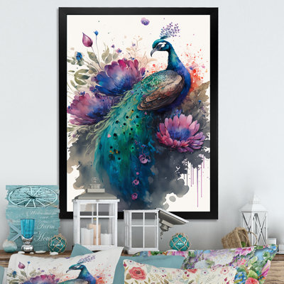 " Cute Peacock Floral Art I "