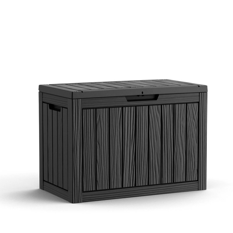 Emperic Design 45 Gallon Water Resistant Resin Lockable Deck Box, Black