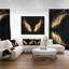 «Golden Angel Wings on Black», reproduction d'impression sur toile tendue-26689421