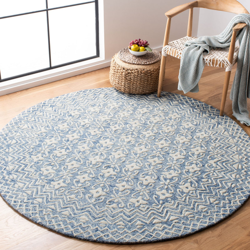 Tapis en laine touffeté à la main Simmerman, Rond 6 pi