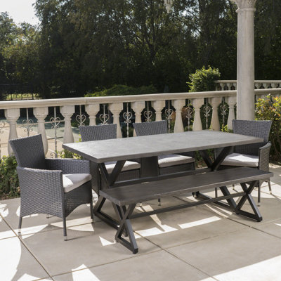 Kiser Rectangular 6 - Person 70.5" Long Dining Set with Cushions