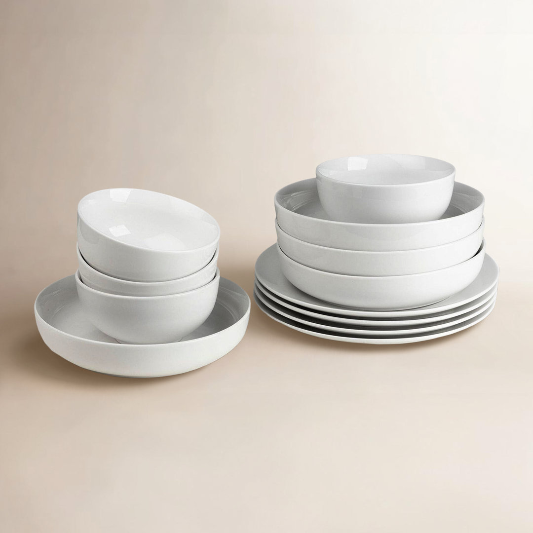White Essential 12 Piece Dinnerware Set Euro Ceramica
