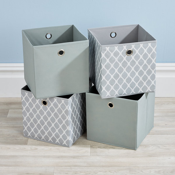 Marlow Home Co. Folding 2 Grey 2 Patterned Square Storage Utility