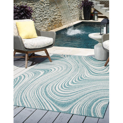 Tapis intérieur / extérieur bleu clair Richael