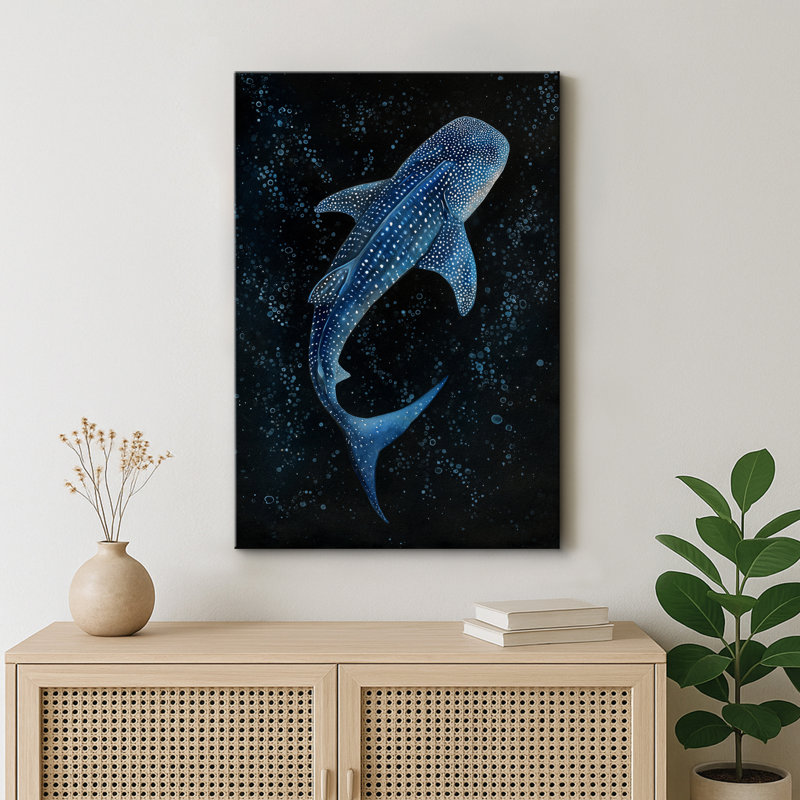 «Blue Whale Shark», impression sur toile, impression sur toile encadrée, 36" H x 24" W x 1.5" D, Wrapped Canvas