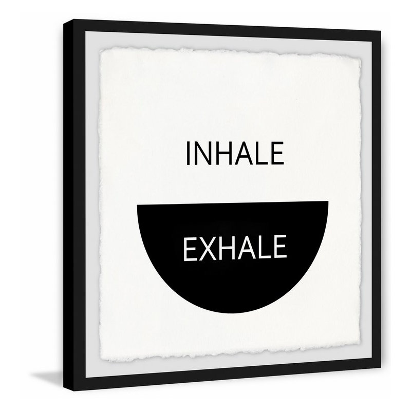 Inhale Exhale - Picture Frame Textual Art Print on Paper, 32" H x 32" W x 1.5" D
