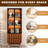 23.6'' Brown Two-piece Set Display China Cabinet 3-tier Liquor Curio Shelf, Mid Century Modern Wooden Bookcase Kitchen Hutch Case With Glass Door And Relief Panel Drawers For Dining Room Living Room Study