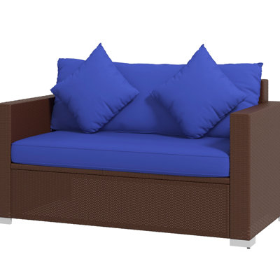 With Modern Design And Cushioning - Blue For Patio, Backyard, Garden, Poolside Pe Patio Construction Comfy Seating Porch, Poolside,