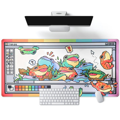 Frogs Mouse Pad Large Gaming Mousepad XXL Cool Frogs Desk Mat Cute Extended Desk Pad Computer Laptop Keyboard Pad Long Big Mouse Mat Desk Decor Accessories, 11.8 x 27.6 inComes with a pure white mug as a gift