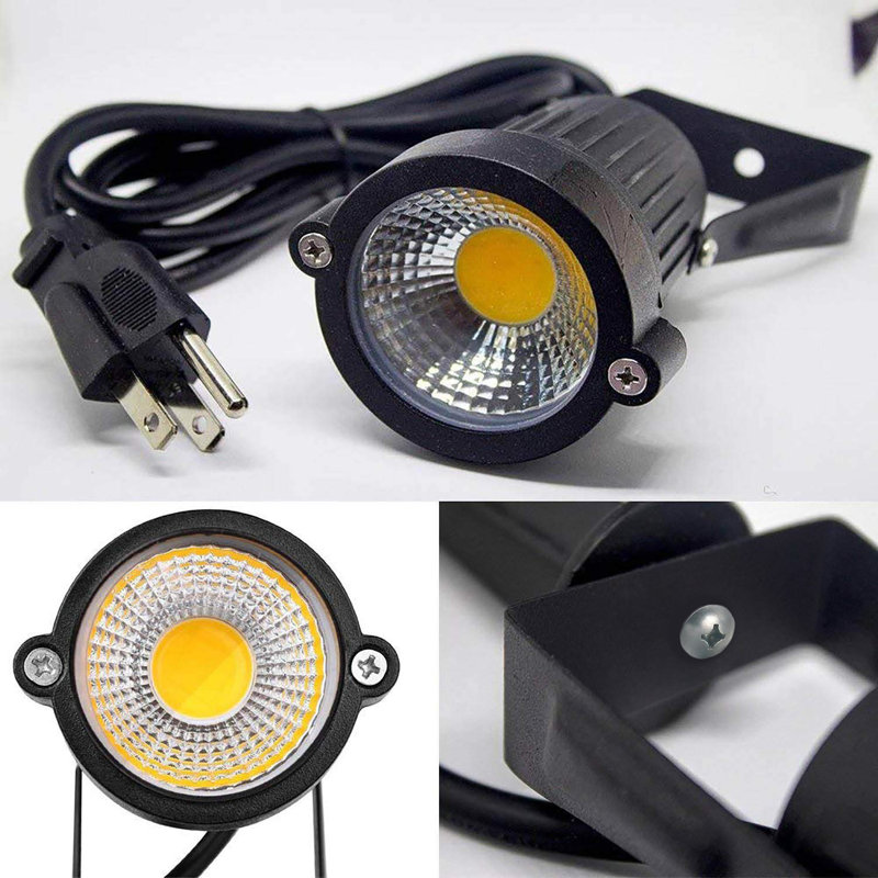 Black Hardwired/Plug-In 5W LED Metal Spot Light