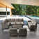 Ingvald Wicker 11 - Person Modular Patio Conversation Sets with Cushions