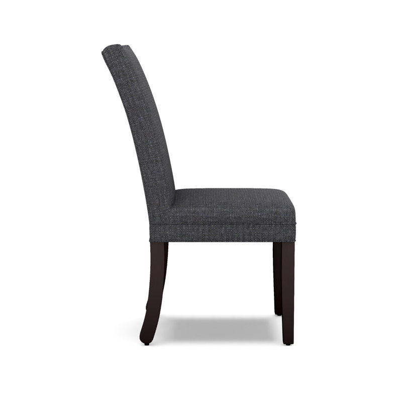 Prattsville 20'' H Fabric Upholstered Parsons Chair, Dark Grey, Dark Brown