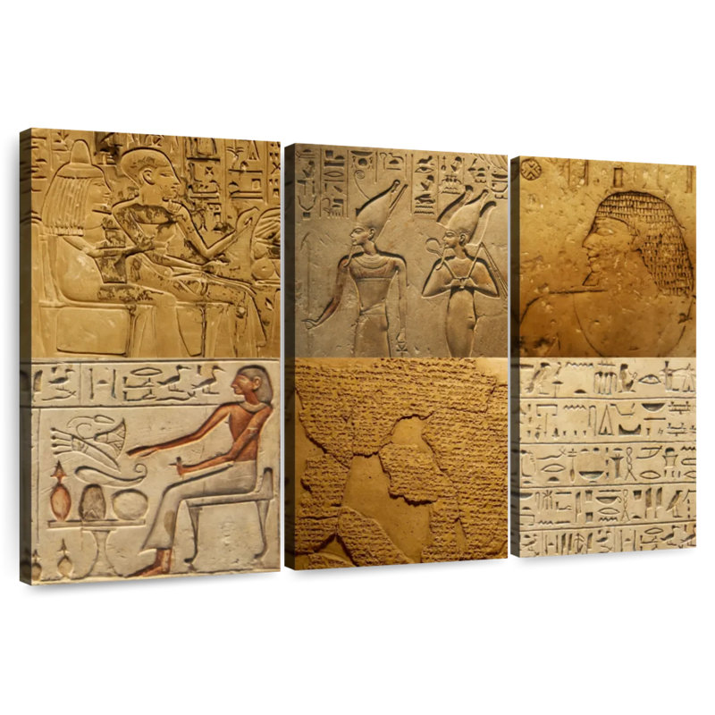 Collage de hiéroglyphes égyptiens Keiri, H 32 po x l 50 po