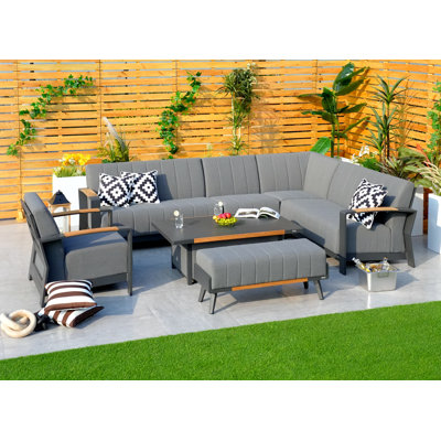 Kimbler 7 - Person Patio Conversation Set with Cushions