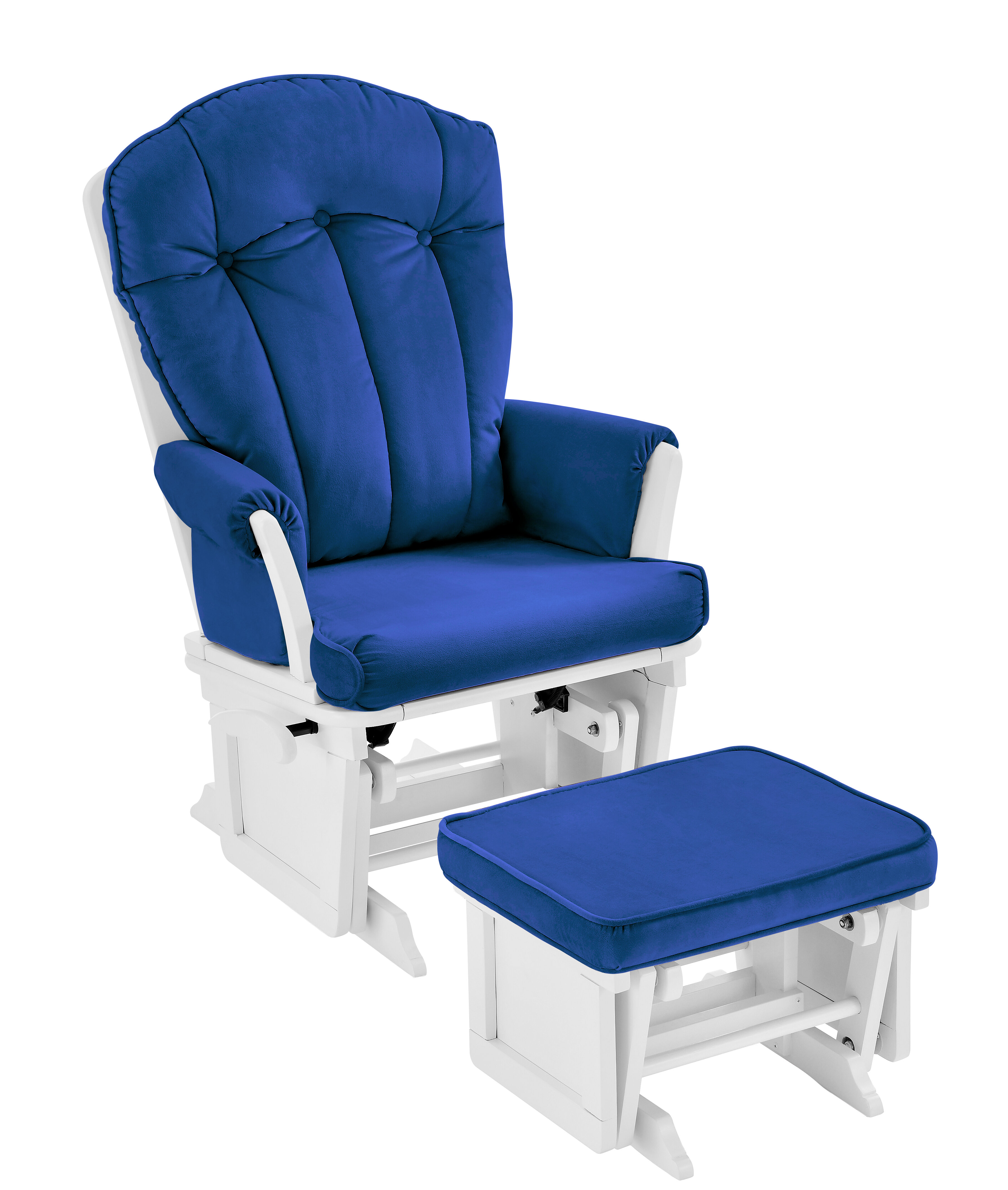 Blue glider shop and ottoman