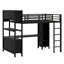 Lit mezzanine en métal avec garde-robe et bureau en L, avec cubes de rangement et tablettes-1856731379