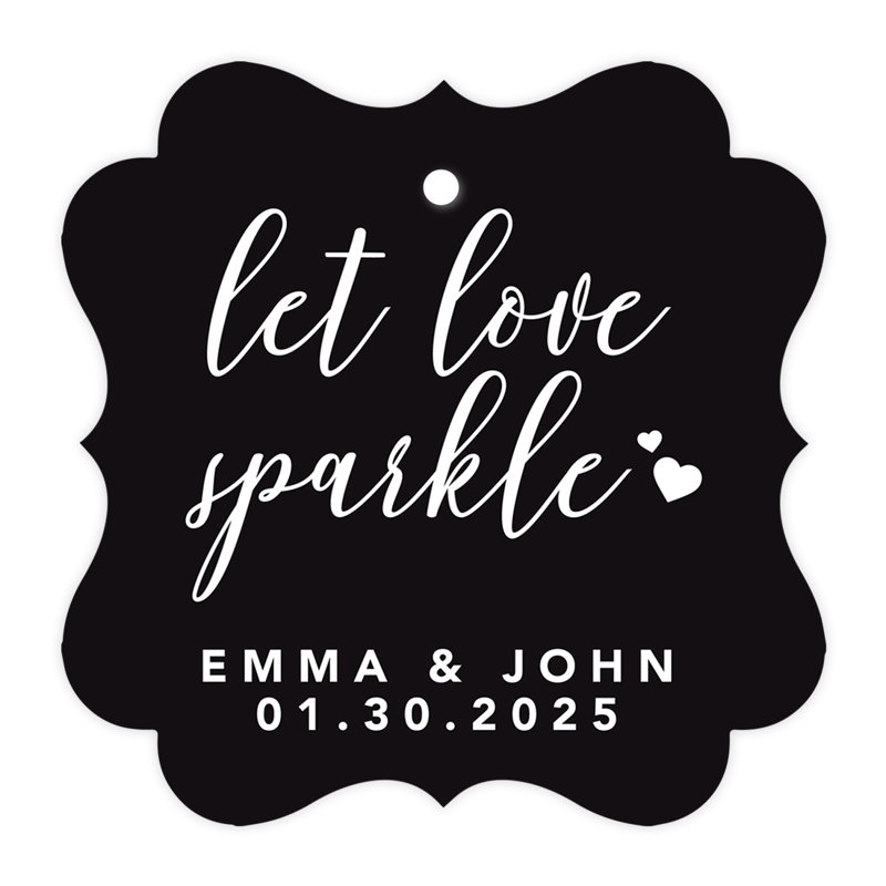 Cadre personnalisé sur mesure Let Love Sparkle, Noir / blanc