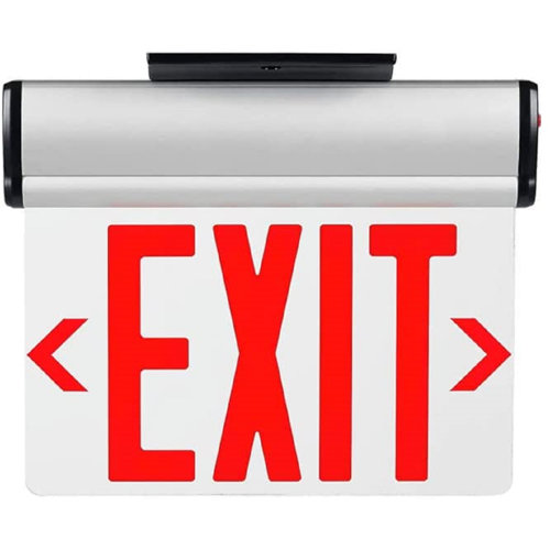 Light Blue USA Recessed Edge-Lit LED Exit Sign | Wayfair