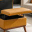 Table basse rembourrée avec repose-pieds et rangement caché