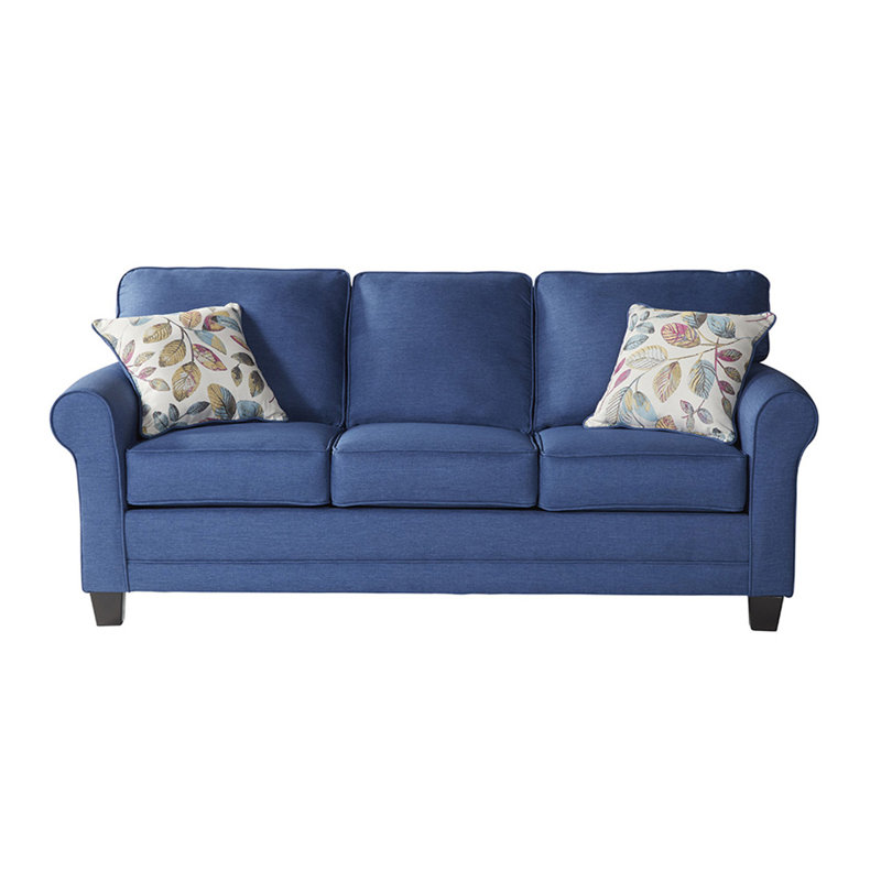 Upholstered 83'' Sleeper Sofa, Jitterbug Denim Polyster