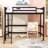 Twin Size Loft Bed with Ladder and Guardrails-58554423