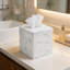 Couvercle de boîte à mouchoirs en marbre blanc uni, support de style cube décoratif pour mouchoirs Kleenex et standard, grand distributeur carré pour la maison et la salle de bain