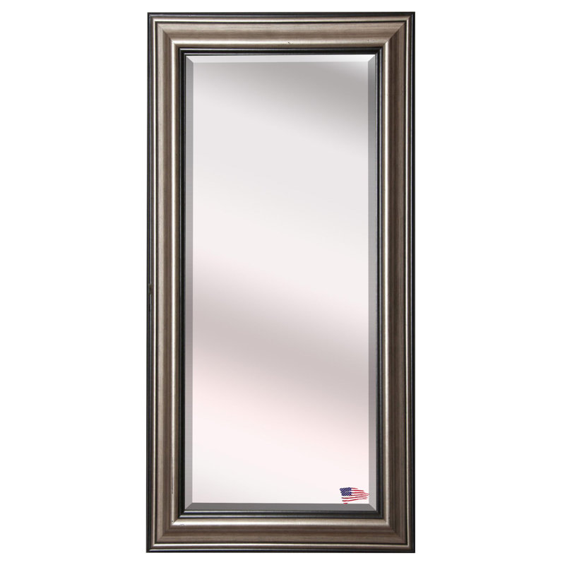Miroir biseauté pleine grandeur traditionnel, H 71 po x l 31 po, Argent antique