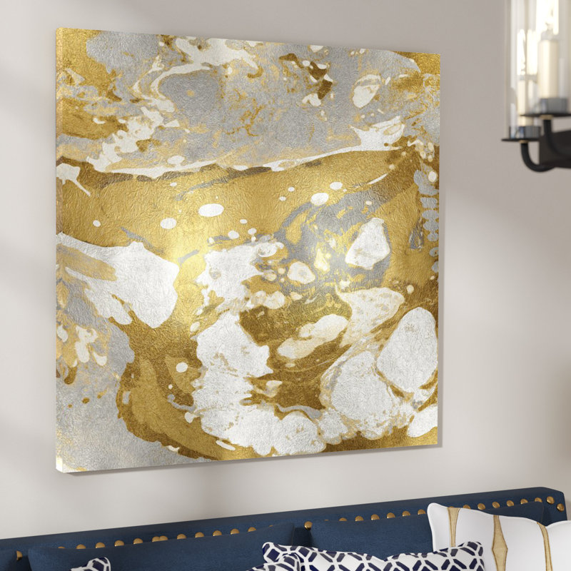 «Marbleized», reproduction sur toile, H 37 po x l 37 po x P 1,5 po, Toile tendue, Pas de tapis