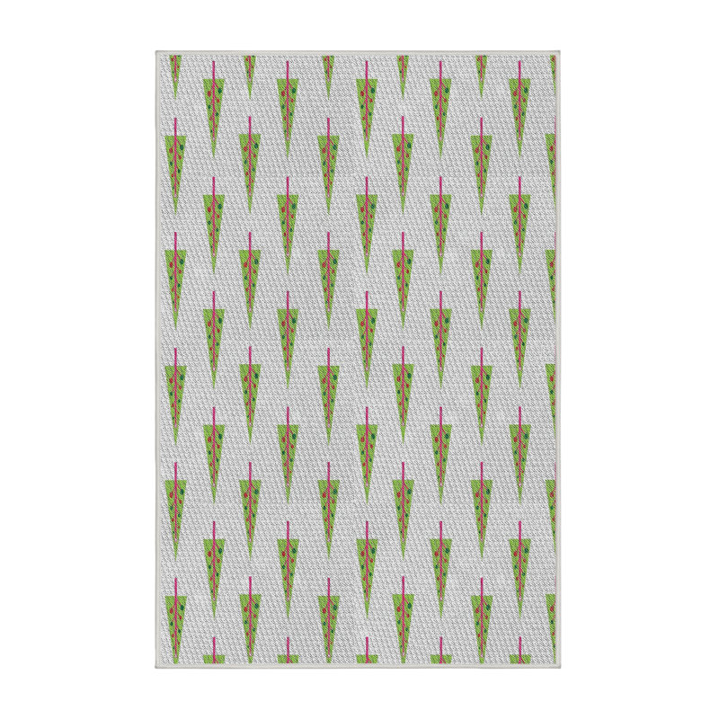 Tapis gris/noir/bleu à motifs, Rectangle 5 pi x 7 pi