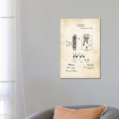 Berliner Microphone 1 Piece Wrapped Canvas Wall Art